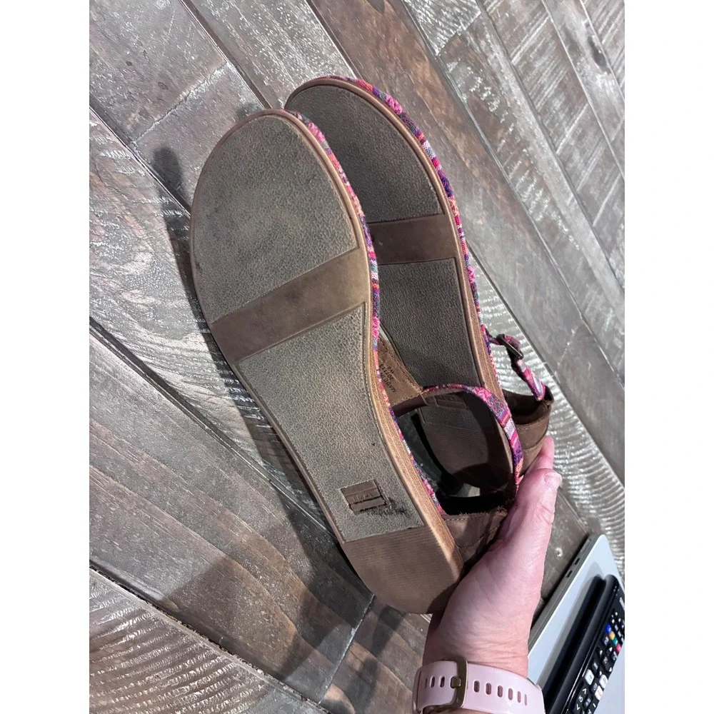 TOMS Women's Ankle Strap Sandals Size 8 Multi Color Fabric Casual‎ Shoes - Picture 6 of 6